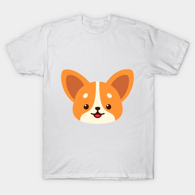 Cute corgi face T-Shirt by Elysart